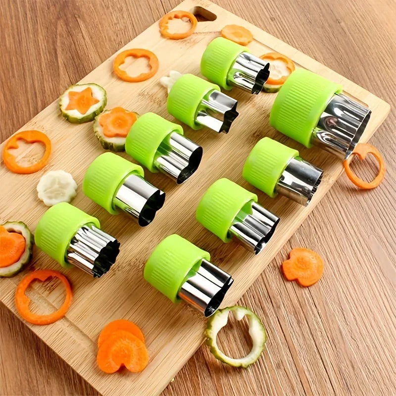 Cookie & Vegetable Cutter Set - 9pcs Stainless Steel Molds