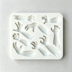 Silicone sugarcraft mold with hand and arm shapes, Halloween design