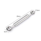 Stainless steel dual-sided melon baller tool with circular scoop ends, 20cm length