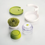 Dish Brush with Soap Dispenser - Palm Scrub Brush & Tray