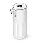 White touchless automatic soap and sanitizer dispenser with ribbed base
