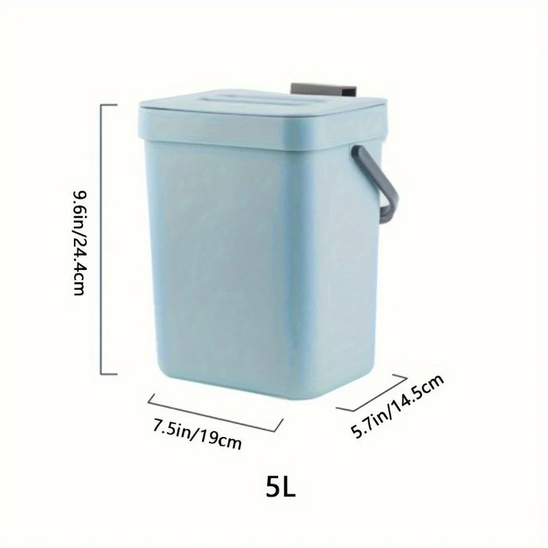 Quiet-Close Trash Can - 3/5L Eco-Friendly Sealed Bin