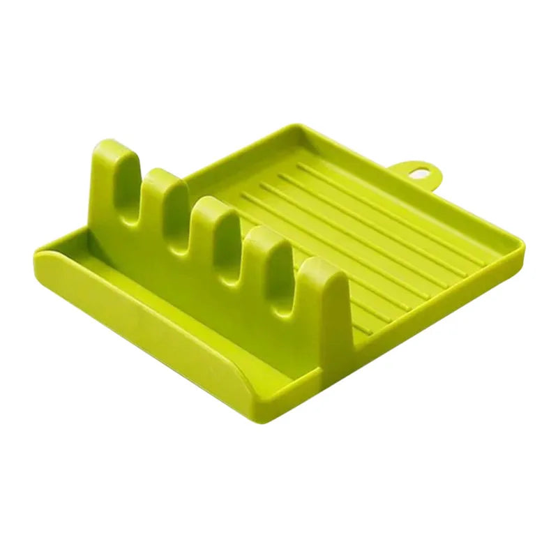 Spoon Rest Kitchen Organizer - Utensil Holder & Pot Lid Stand