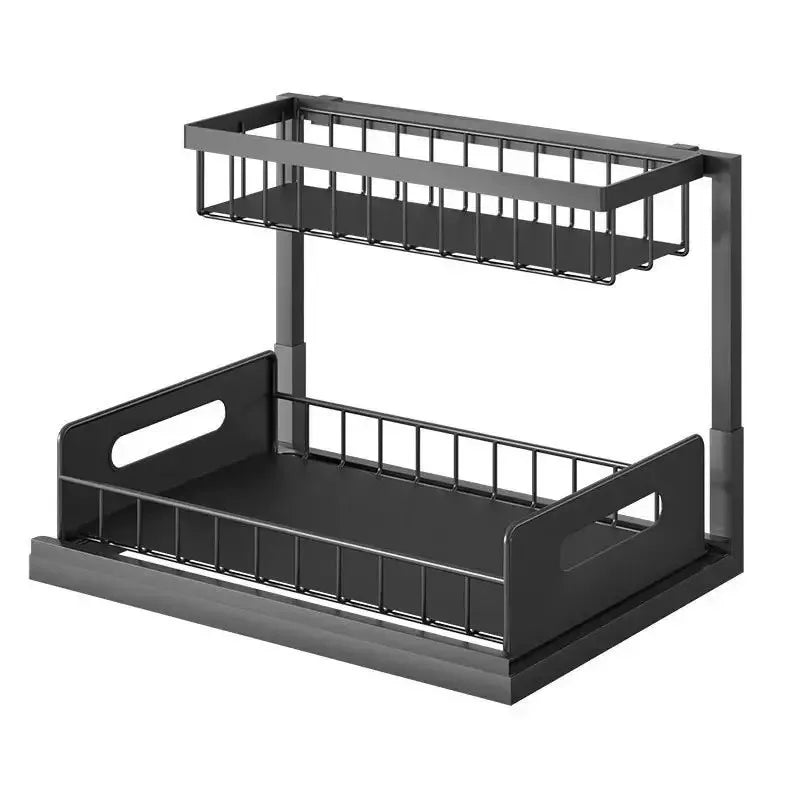 Under Sink Organizer - Pull-Out Metal Storage Shelf