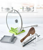 Spoon Rest Kitchen Organizer - Utensil Holder & Pot Lid Stand
