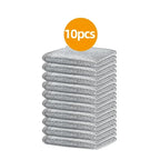 Stack of 10 non-scratch wire scrubbing cloths, gray mesh