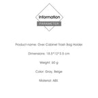 Trash bag holder product information graphic