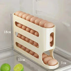 Refrigerator Egg Storage Box - Auto-Rolling Ladder Style Holder