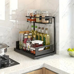 Under Sink Organizer - Pull-Out Metal Storage Shelf