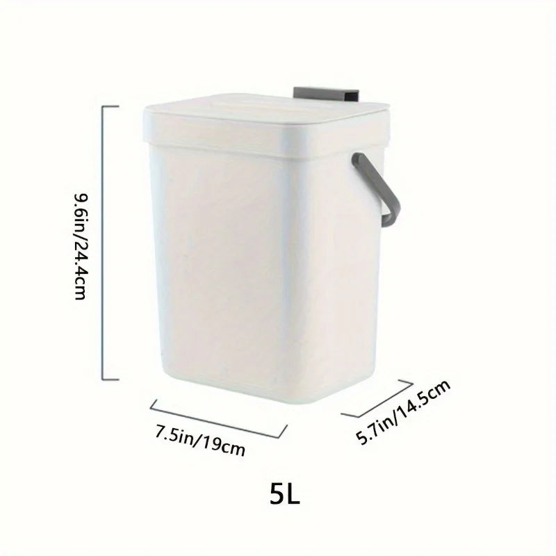 Quiet-Close Trash Can - 3/5L Eco-Friendly Sealed Bin