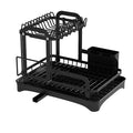 360° Rotating Dish Drying Rack - 2-Tier with Drain Tray