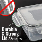 8-piece airtight food storage container set with snap-lock lids, close-up of locking lid edge