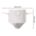 White foldable pour-over coffee dripper with dual-layer stainless mesh, side view