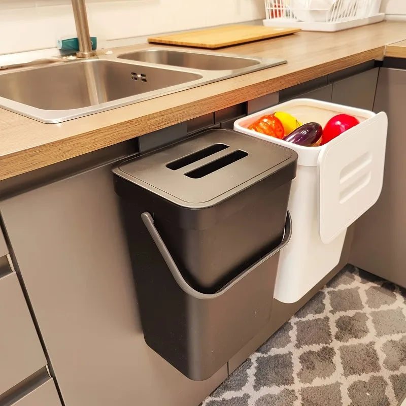 Quiet-Close Trash Can - 3/5L Eco-Friendly Sealed Bin