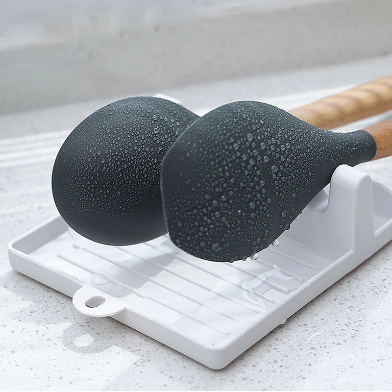 Spoon Rest Kitchen Organizer - Utensil Holder & Pot Lid Stand