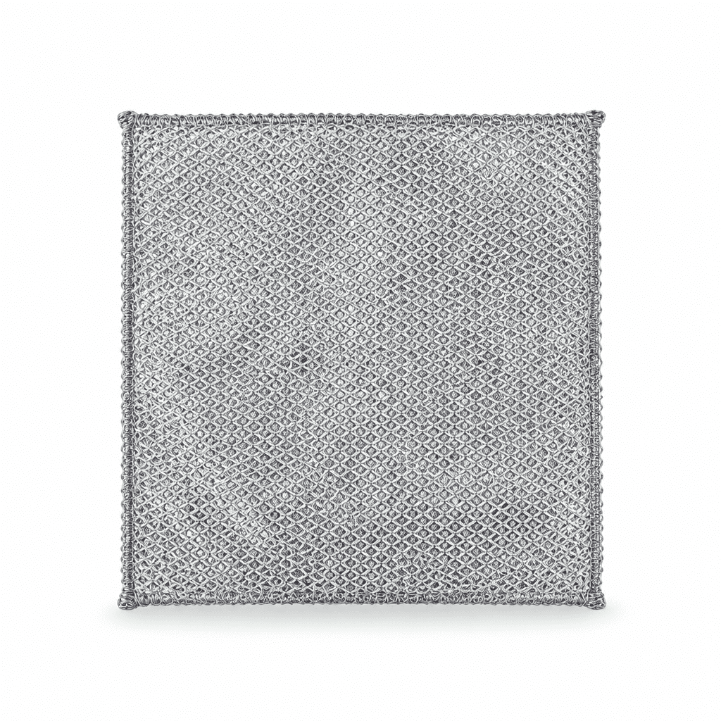 Single non-scratch wire scrubbing cloth, square gray mesh