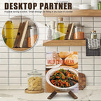 Wooden cookbook stand with interlocking cross base, displaying a book upright