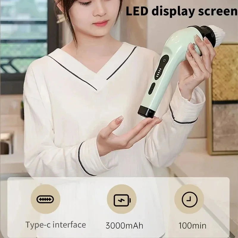 9-in-1 Electric Cleaning Brush - Spin Scrubber for Home