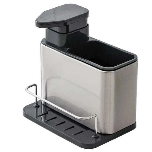 3-in-1 Sink Organizer - Soap Dispenser, Sponge Holder & Rack