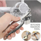 Heavy Duty Garlic Press - Stainless Steel Crusher & Peeler