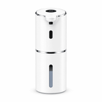White touchless automatic soap and sanitizer dispenser with liquid window