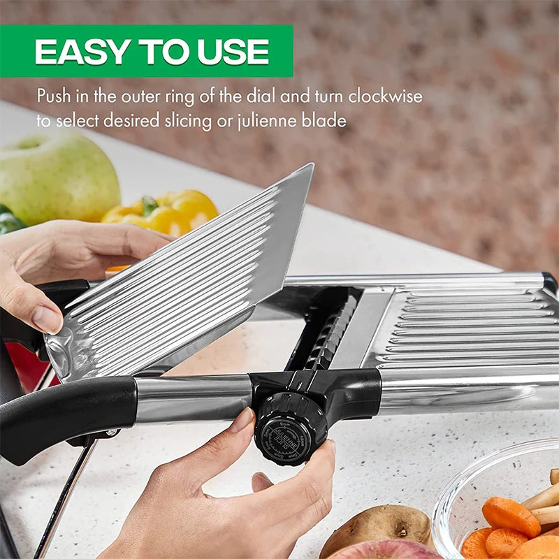 Adjustable Mandoline Slicer - Stainless Steel Vegetable Cutter