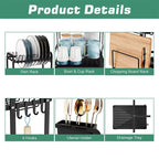 360° Rotating Dish Drying Rack - 2-Tier with Drain Tray