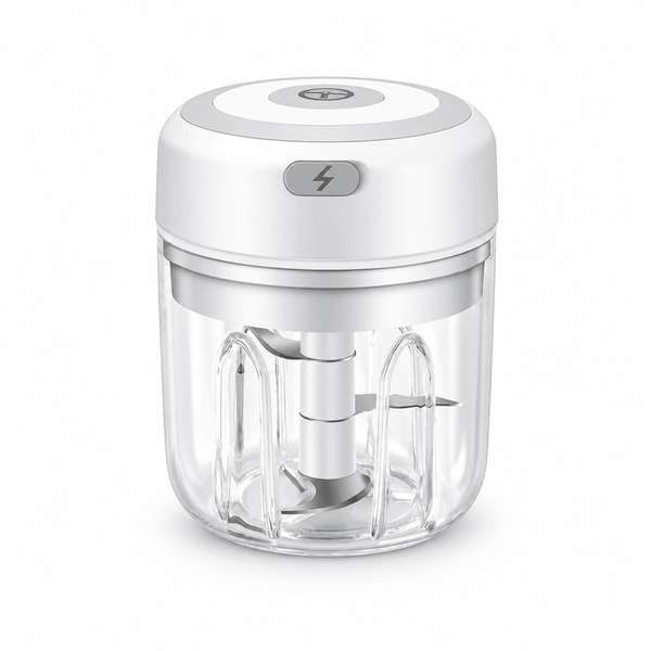 Electric Mini Garlic & Veggie Chopper with Stainless Steel Blades for One-Touch Food Prep