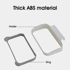 Thick ABS-style over-cabinet trash bag holder with grey and light tan ring frames