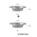 2-pack stainless steel strainer baskets with S and L dimensions, side view