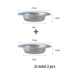 2-pack stainless steel strainer baskets with S and L dimensions, side view