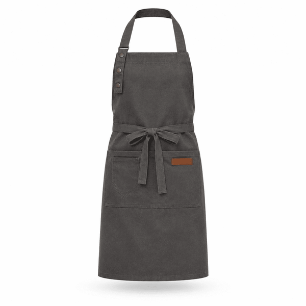 Professional Waterproof Canvas Chef Apron with Adjustable Neck & Large Pockets