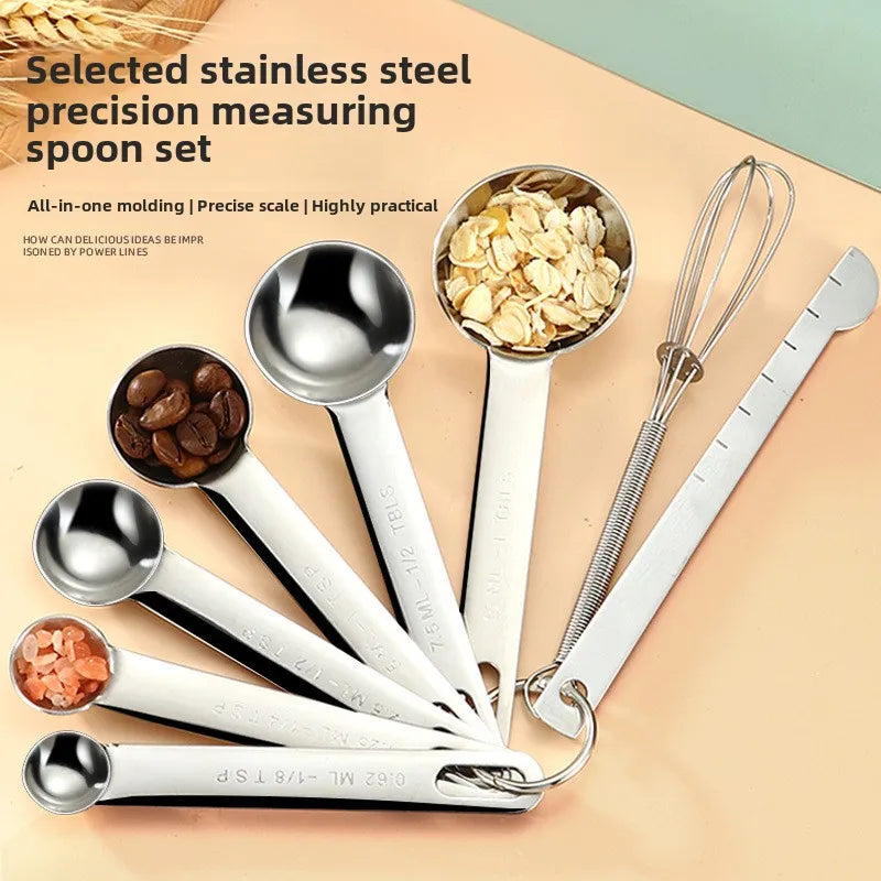 Stainless Steel Measuring Spoons - 4/6/7/8 Piece Set