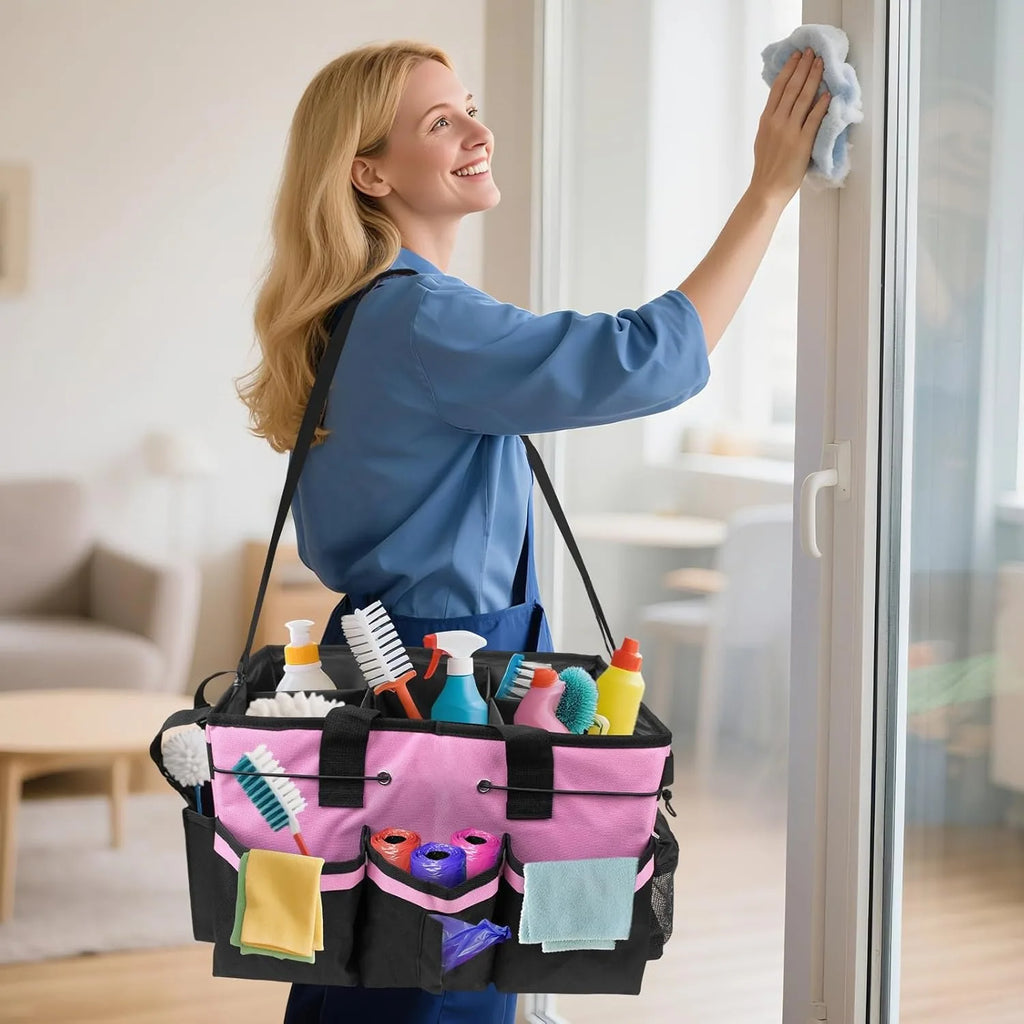 Cleaning Caddy Tote - Multi-Compartment Supply Organizer