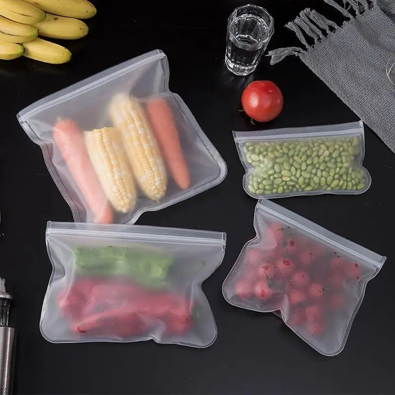 Silicone Food Storage Bags - Reusable Leakproof Containers
