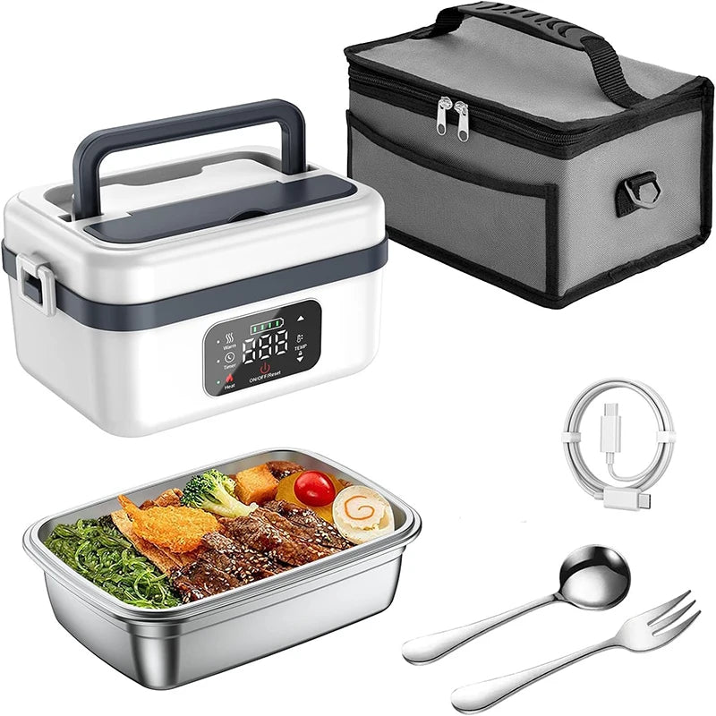Electric Heating Lunch Box - Rechargeable 1L Food Warmer