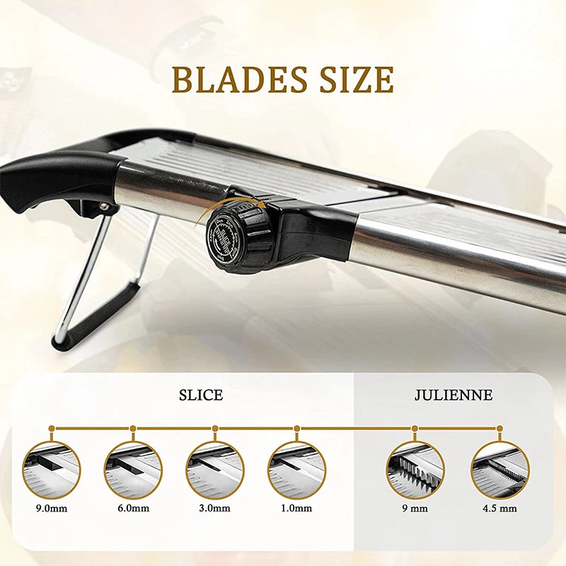 Adjustable Mandoline Slicer - Stainless Steel Vegetable Cutter