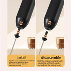 Electric Milk Frother - Handheld Foam Maker for Coffee & Lattes