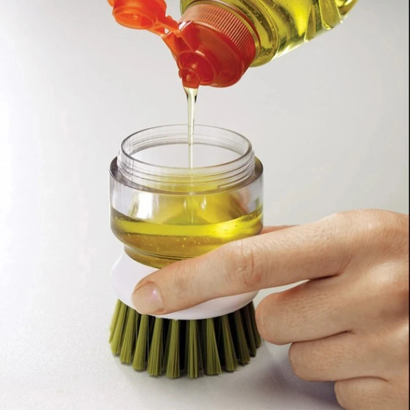 Dish Brush with Soap Dispenser - Palm Scrub Brush & Tray