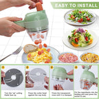 5-in-1 Electric Vegetable Cutter - Rechargeable Food Chopper