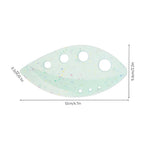 Speckled mint green 8-hole herb leaf stripper with curved cutting blade, oval design