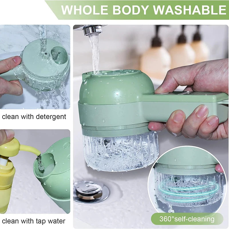 5-in-1 Electric Vegetable Cutter - Rechargeable Food Chopper