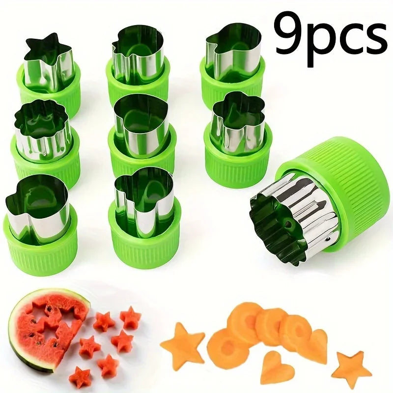 Cookie & Vegetable Cutter Set - 9pcs Stainless Steel Molds