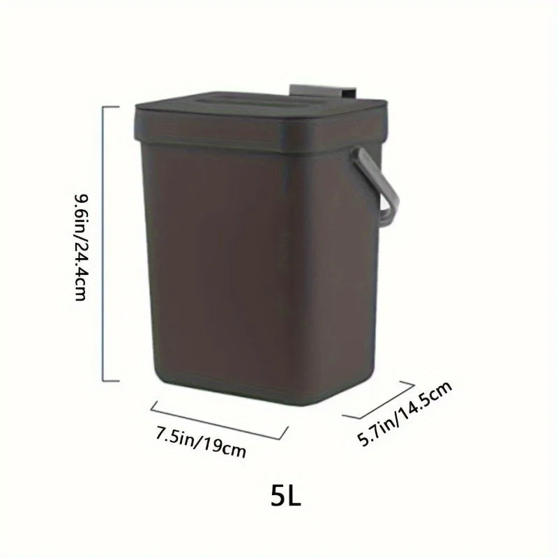 Quiet-Close Trash Can - 3/5L Eco-Friendly Sealed Bin