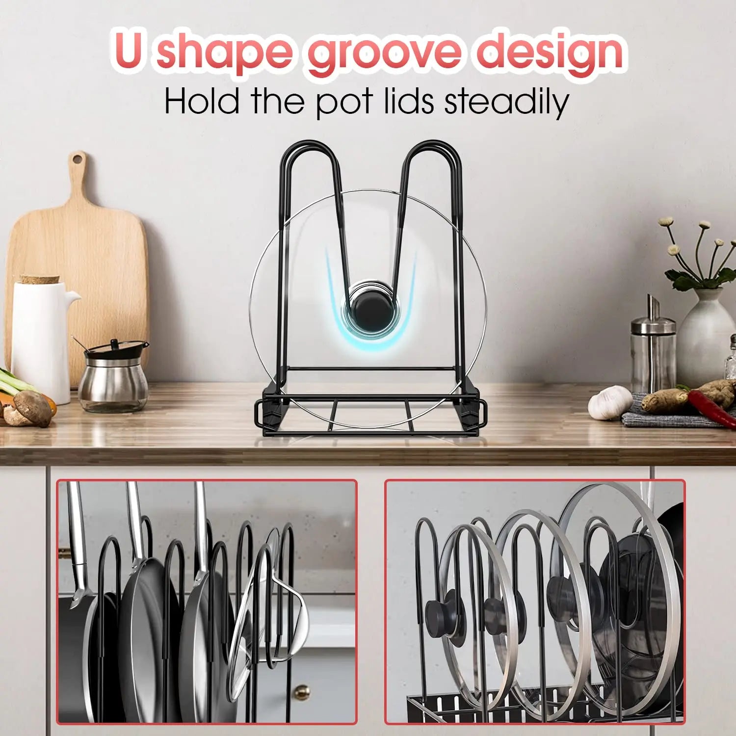 Pot Rack Organizer - 8-Tier Adjustable Pots & Pans Holder