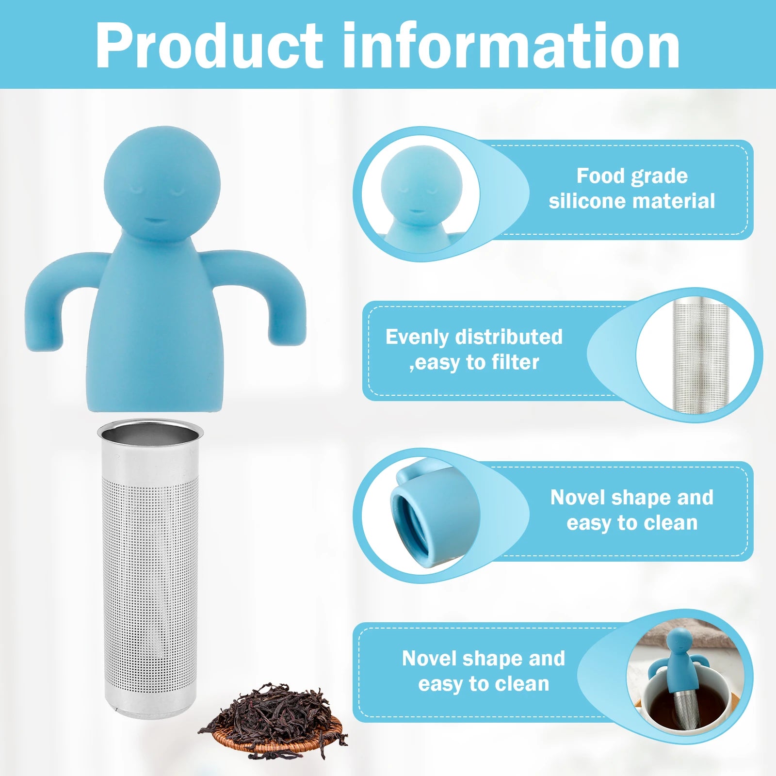 Tea Infuser Set - 4pcs Ultra-Fine Mesh Stainless Steel Strainer