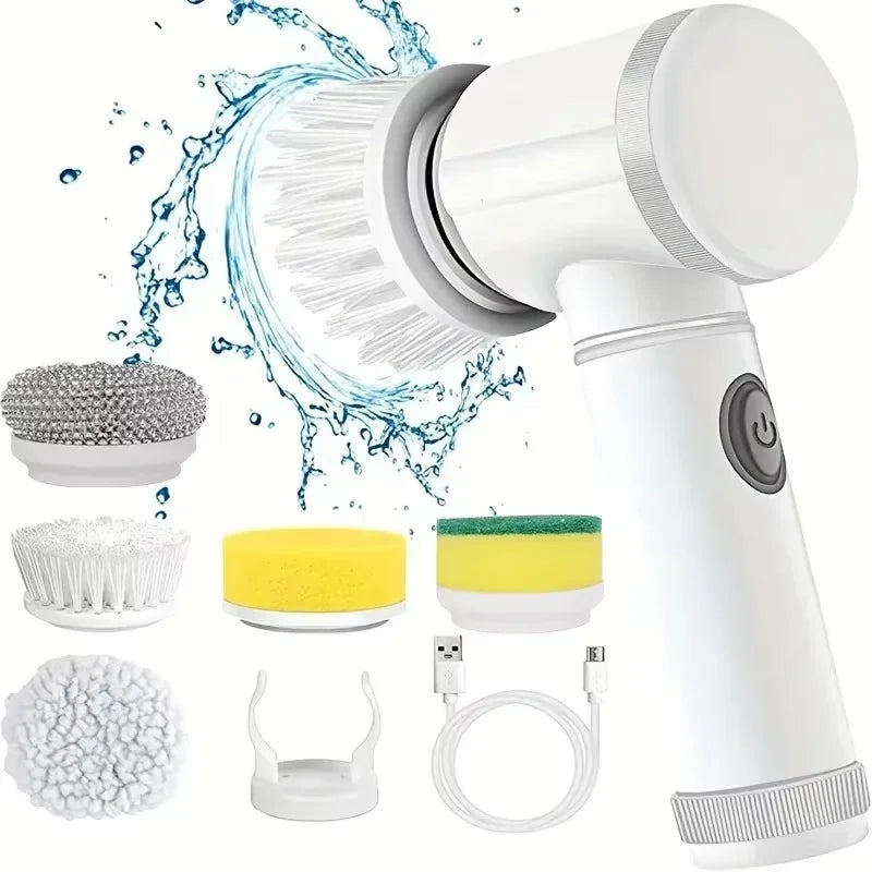 Cordless Spin Scrubber - 5-in-1 Rechargeable Cleaning Brush