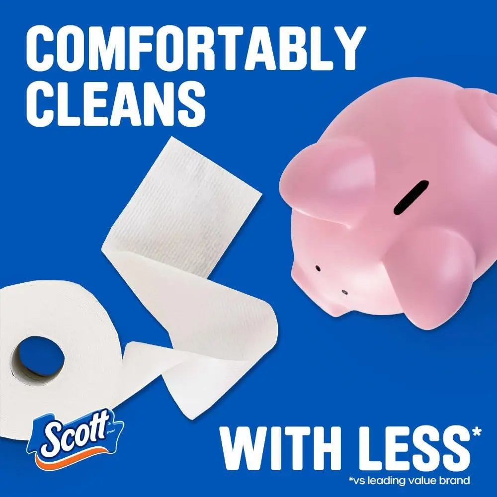ComfortPlus Toilet Paper - 12 Double Rolls, 1-Ply Septic-Safe
