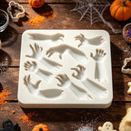Rectangular silicone Halloween sugarcraft mold with detailed hand and arm impressions