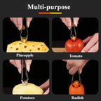 Multi-purpose V-shaped fruit huller tweezers tool for pineapple, tomato, potato, radish